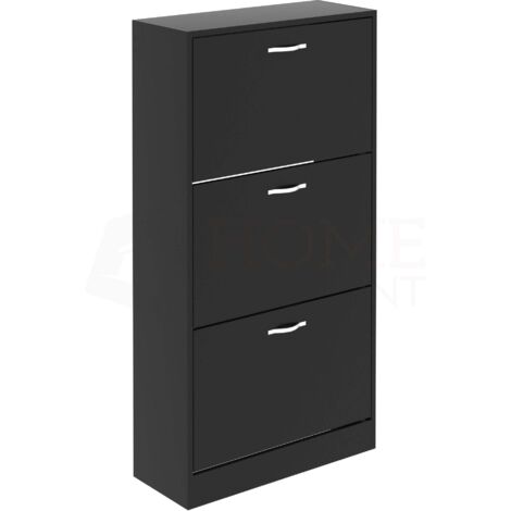 3 Schubladen Schuhschrank Flur Aufbewahrung Schrank Stehschrank, Schwarz (1/5)