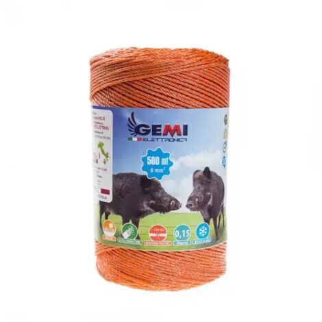 Weidezaunlitze Für Den Weidezaun 500 Mt 6 Mm² Litze Weidezaunseil Elektrozaun Für Schafe Rinder Schweine Wildschweine Und Rehe Gemi Elettronica