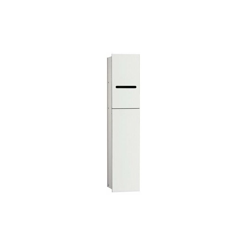 Módulo 2.0 WC Emco asis - modelo empotrado, portarrollos, 1 puerta con ranura, bisagra de puerta a la derecha, color: aluminio/blanco óptico - 975427450