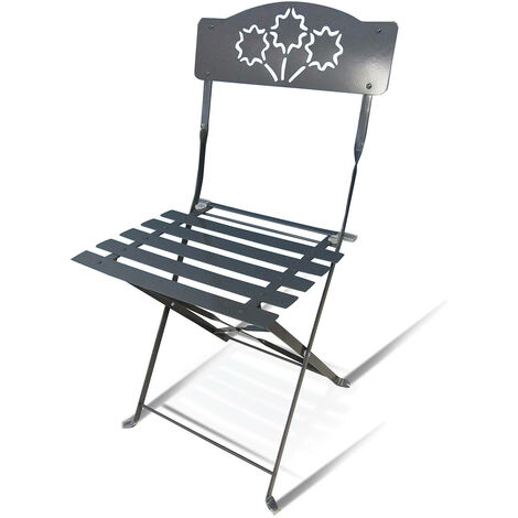 Dmora Klappstuhl aus Metall, Farbe Anthrazit, cm 44 x 40 x h83