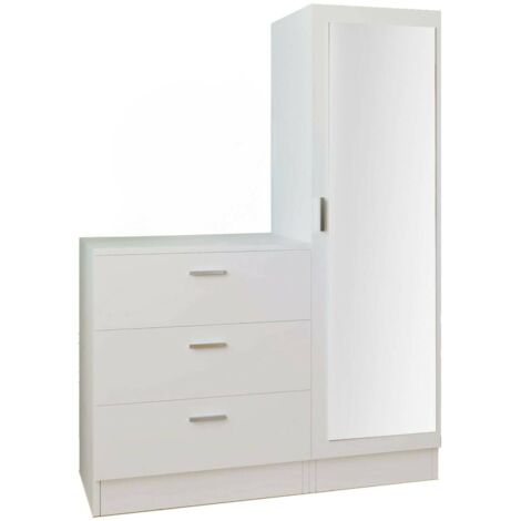 Dmora Eingangsmöbel Sargassi - Wandgarderobe Mit Spiegel Weiß & Eiche