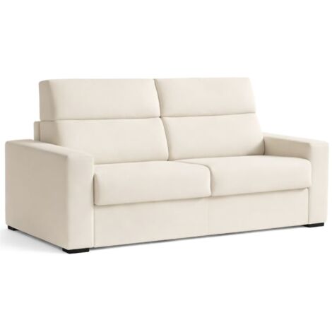 Dmora - 2-Sitzer Schlafsofa Ecate, Schlafsofa fürs Wohnzimmer, gepolstert, abnehmbar, 100 % Made in Italy-Qualität, 200x95 h100 cm, Beige (1/5)