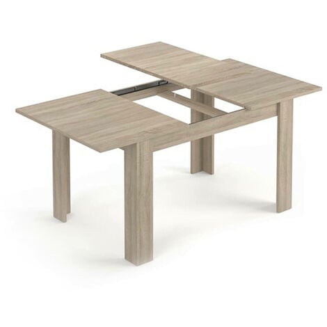 Dmora Ausziehbarer Tisch Midland, Ausziehbarer Esstisch, Ausziehbarer Esstisch mit Verlängerung, cm 140/190x90h78, Eiche