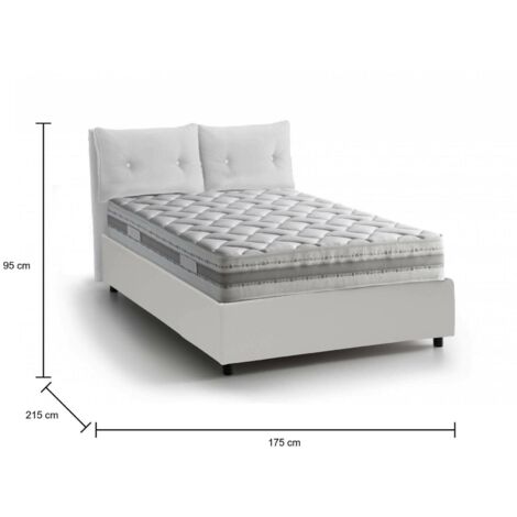Talamo Italia Doppelbett Adele – Stoffbett Mit Stauraum & Matratze, 140x190 Cm, 100% Made In Italy