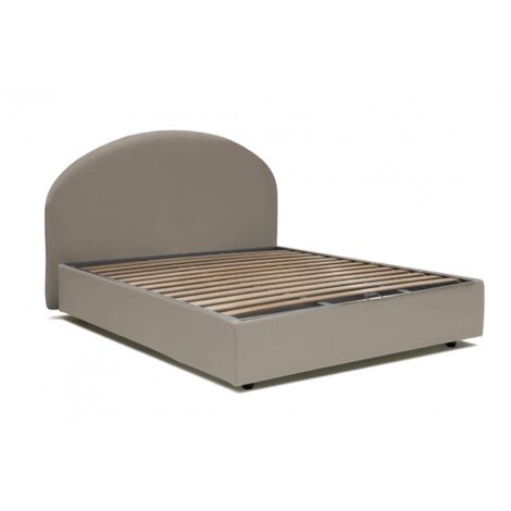 Talamo Italia Luna Doppelbett mit Container, Made in Italy, Bett mit Kunstlederbezug, Öffnung N # D, passend für Matratze 160×190 cm, Taubengrau