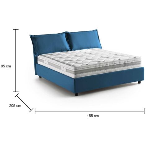 Talamo Italia Doppelbett Adele – Stoffbett Mit Stauraum, Inkl. Matratze 140x190 Cm, 100 % Made In Italy, Beige