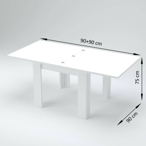 Habitdesign Ausziehbarer Beistelltisch 'Livre' – Klappbar Von 67 Auf 134 Cm, Weiß & Eiche