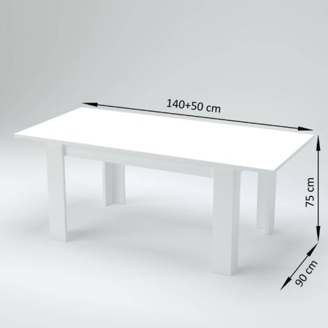 Dmora Ausziehbarer Esstisch, Made in Italy, Moderner Tisch mit Verlängerungen, Ausziehbare Konsole, 140 / 190x90h75 cm, Farbe Aschgrau
