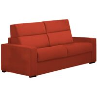 Dmora - 3-Sitzer Schlafsofa Quindici, Schlafsofa fürs Wohnzimmer, gepolstert, abnehmbar, 100 % Made in Italy-Qualität, 220x95 h100 cm, Orange