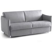 Dmora - 2-Sitzer festes Sofa Proserpina, Lineares Sofa für Wohnzimmer, gepolstert, abnehmbarer Bezug, 100 % Made in Italy-Qualität, 180x95 h90 cm, Grau
