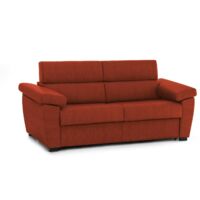 Dmora - 2-Sitzer Schlafsofa Fisciano, Schlafsofa fürs Wohnzimmer, gepolstert, abnehmbar, 100 % Made in Italy-Qualität, 205x95 h100 cm, Orange