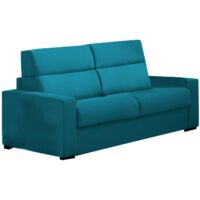 Dmora - 2-Sitzer festes Sofa Vala, Lineares Sofa für Wohnzimmer, gepolstert, abnehmbarer Bezug, 100 % Made in Italy-Qualität, 180x95 h100 cm, Hellblau