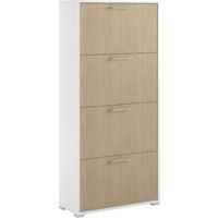 Schuhschrank Aristolochia, Schuhregal mit Ablage, 28x67x147h cm Weiß