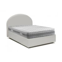 Talamo Italia Quadratisches und halbes Bett Colomba, Containerbett mit Kunstlederbezug, 100% Made in Italy, Frontöffnung, inklusive Matratze Cm 120x190, Weiß