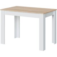 Fester Tisch Lowell, Esszimmertisch, Moderner Konsolentisch für Wohnzimmer oder Küche, cm 109x67x78, Weiß und Eiche