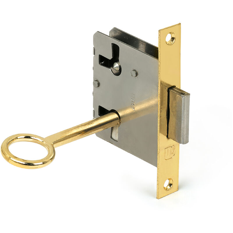 Einsteckschloß Schlüssel Schließblech Restaurierungsbedarf D=15mm Möbelschlösser 