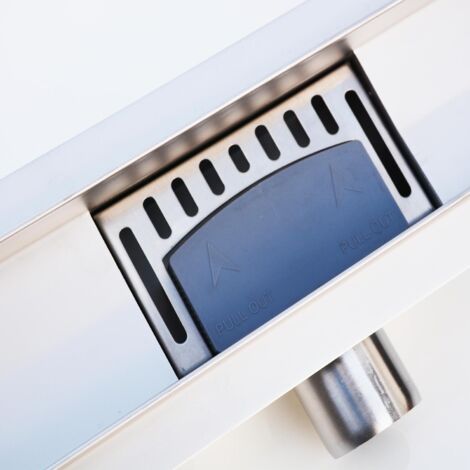 Caniveau De Douche Italienne 30cm Acier Inox - 2 En 1 Avec Siphon Anti-odeurs - Extra Plat Et Drainage Rapide