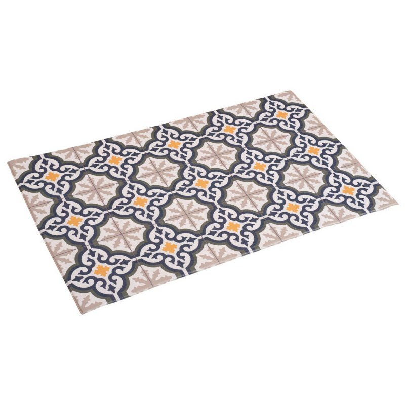 Storesdeco Alfombra Mosaico de vinilo acolchada lavable y antideslizante. una ideal para cocina dormitorios… color flor 45 cm x 75 estampada 75cm