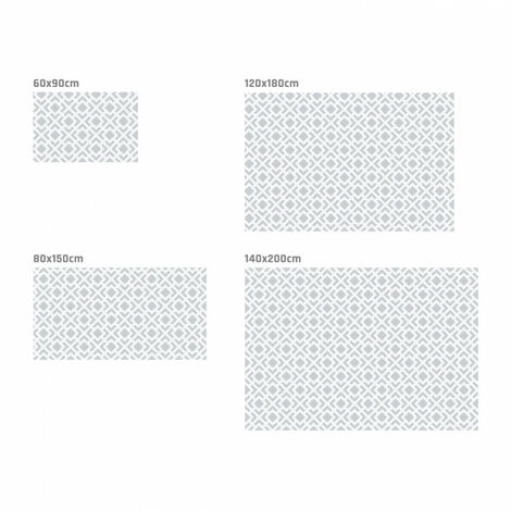 Alfombra Vinilica Alta gama, alfombra PVC antideslizante e impermeable , para interior y exterior Geometrica Gris, 60 x 90cm
