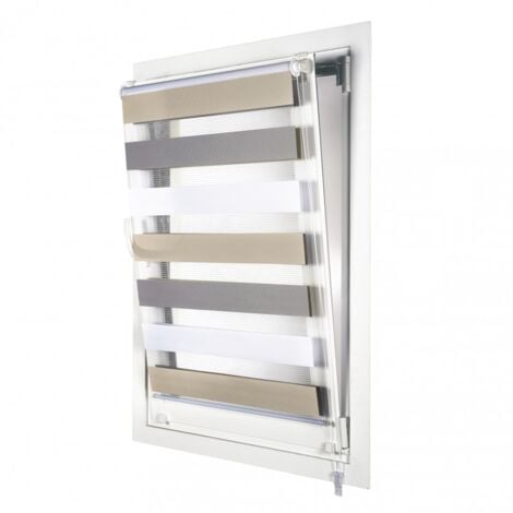 1 Estor Opaco Enrollable sin Taladrar, Tela y Aluminio, Protección Térmica,  70 x 210 cm, Blanco
