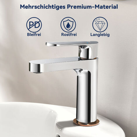 TRUSTMI Waschtischarmatur – Einhebelmischer Aus Messing, Gebürstetes Gold, Inkl. Zulaufschläuchen TRUSTMI Waschtischarmatur – Einhebelmischer Aus Messing, Gebürstetes Gold, Inkl. Zulaufschläuchen