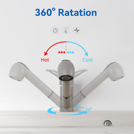 MorNon Küchenarmatur 360° Drehung Wasserhahn Rost Verhindern Niedrig Hochdruck Wasserhahn Küche mit Heißer und Kalter Schlauch aus Spültisch Spültischarmatur MorNon Küchenarmatur 360° Drehung Wasserhahn Rost Verhindern Niedrig Hochdruck Wasserhahn Küche mit Heißer und Kalter Schlauch aus Spültisch Spültischarmatur