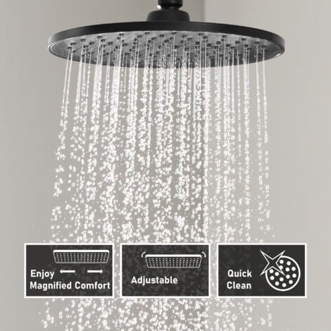 Cecipa Thermostat-Duschsäule mit Mischbatterie, Brausegarnitur, höhenverstellbar, Thermostat-Brausemischer mit Brausekopf und Brausebatterie