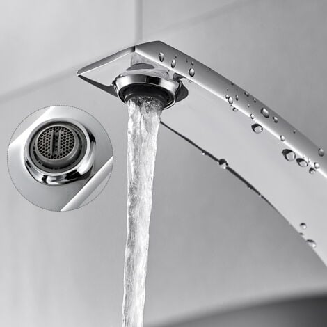 Auralum Waschtischarmatur in Chrom, Bad Armatur Einhebelmischer Mischbatterie Waschbeckenarmatur für Badezimmer