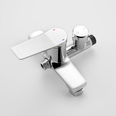 Auralum Chrom Regendusche Duschset Duschsystem Ohne Thermostat Regenduschset Duschsäule set Höhenverstellbare Duschsäule 2 Funktion des Wasserauslasses