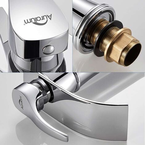 Wasserhahn Bad Wasserfall Waschtischarmatur Hoch Badarmatur aus Messing Chrom Armatur Waschbecken Einhebelmischer Mischbatterie für Badezimmer