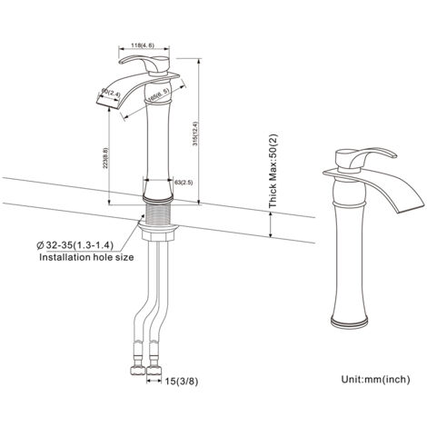 Wasserhahn Bad Wasserfall Waschtischarmatur Hoch Badarmatur aus Messing Chrom Armatur Waschbecken Einhebelmischer Mischbatterie für Badezimmer