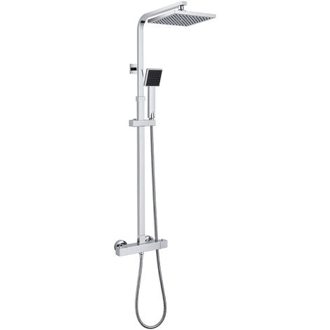 Auralum Duscharmaturen Set Thermostat Duschset Duschsystem Duscharmatur mit Handbrause und Regendusche