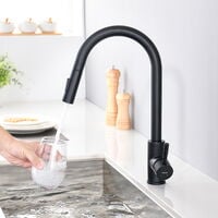Küchenarmatur Ausziehbar mit Brause Edelstahl Wasserhahn Küche Infrarot Sensor 