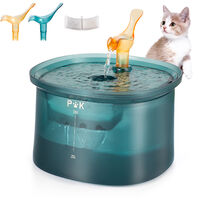 Katzen Trinkbrunnen, Wasserspender für Katzen mit Wasserstand Fenster, Rostfreier Stahl, Trinkbrunnen für Haustiere mit LED-Licht