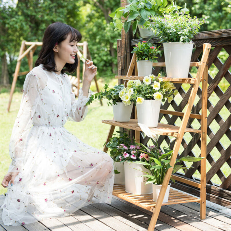 BMOSU Support D'angle En Bambou Pour Plantes D'intérieur Et D'extérieur