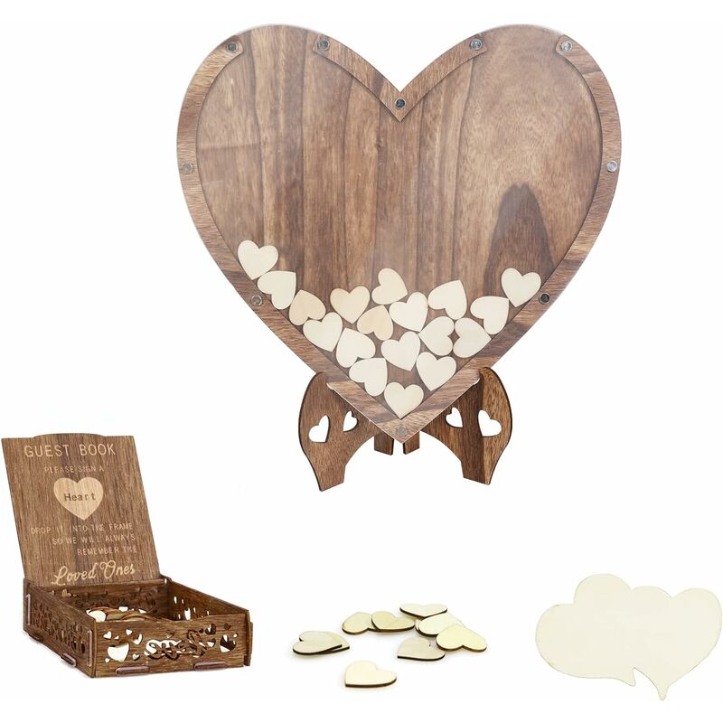 Cadre en bois avec fil pour messages - Livre d'or mariage
