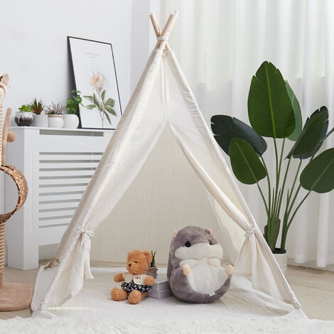 Tipi Enfant Intéieur- Tente de Jeux avec Tapis et Fenêtre Décoratif, Tente  pour chambre d'Enfants