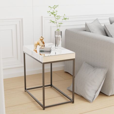 Table basse rectangulaire en verre miroir, meuble de salon, Table basse Simple A