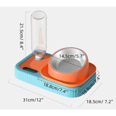 AVMNVVC Gamelle Chat Surélevée - 3 Bols Ceramique De Nourriture, Support 15° Incliné, Tapis Antidérapant Pour Chat Et Petits Chiens