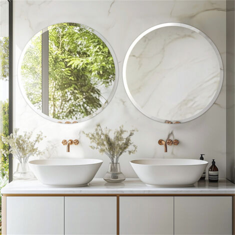 Miroir Mural Design Decoration, Grand Miroirs Ronds Salle De Bain, 80Cm