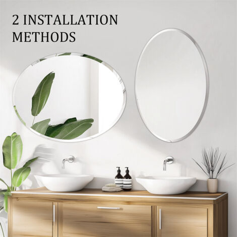 Miroir Mural Hexagonal Sans Cadre – Bord Biseauté Argenté – 17x23.6 Pouces