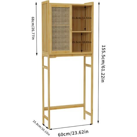 Armoire Salle De Bain 30x30x80 Cm - Rangement Avec Porte & Étagères Réglables - Noir/Blanc - MDF