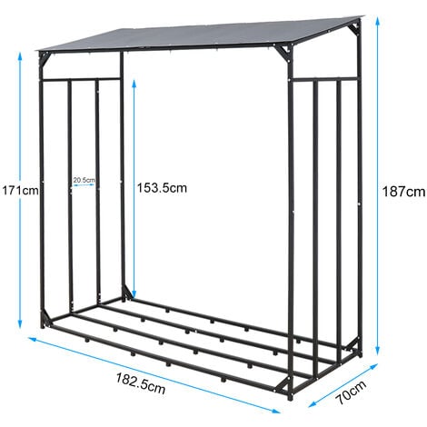 Etagère Porte Bois De Cheminée Porte-bûches Métal Époxy Noir à Prix