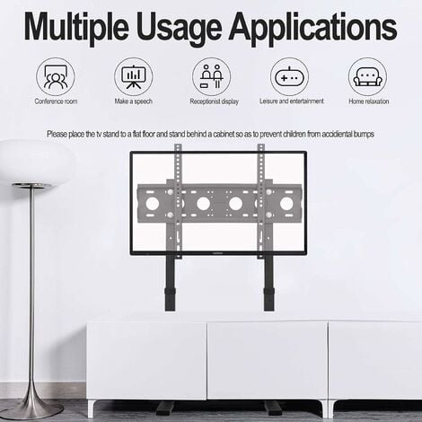 UNHO Meuble TV Pied avec Support pour LED LCD Ecrans de 32-65 Pouces  Fixation VESA 100x100 - 600x400mm pour Samsung Sony LG Charge 30kg