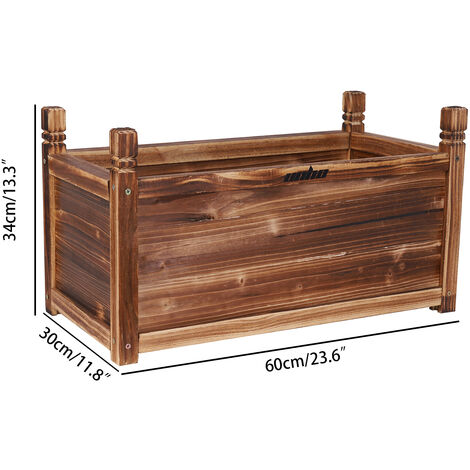 Potager Vertical UNHO Avec 4 Jardinières - 65x140cm, Bois Massif - Pour Balcon, Terrasse, Intérieur/extérieur