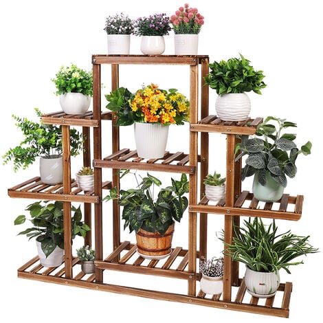 UNHO Porte Plante Bois - Étagère Echelle Fleurs Intérieur Extérieur -  Support Pot de Fleurs pour Maison Jardin Balcon Terrasse - Cdiscount Jardin