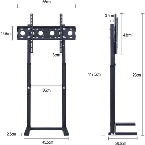 Meuble TV Pied avec Support Rotatif pour LED LCD PC Ecrans de 32-65 Pouces  Fixation