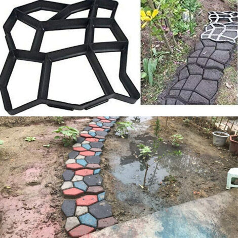 Moule Hexagonal Béton Pour Allées - Tremplin Jardin Réutilisable - Motif Pierres Empilées - ABS Durable