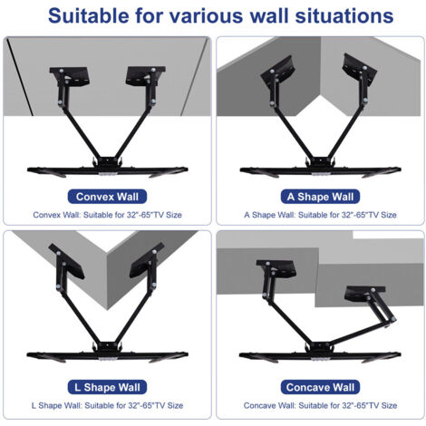 Support TV Mural Angle Mural pour Écrans LED LCD Plasma 32 65 Pouces