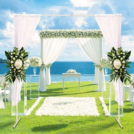 Arche porte métal décoratif 2x2m carré blanc pour mariage fête  d'anniversaire réception photomaton décoration de kit d'arche de ballon